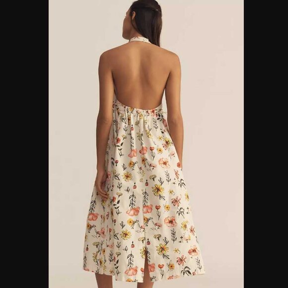 New L Anthropologie x Daily Practice relaxed halter floral midi dress - Picture 2 of 10